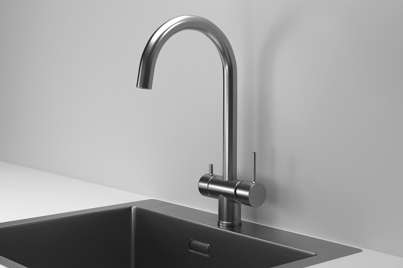 Смеситель для кухни Granula Kitchen Space 7104, СТАЛЬ САТИН